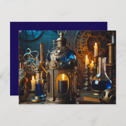 Steampunk Victoriaans Gothic Scientists Lab Lanter Briefkaart (Voorkant / Achterkant)