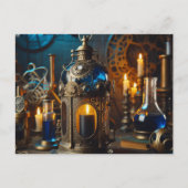Steampunk Victoriaans Gothic Scientists Lab Lanter Briefkaart (Voorkant)