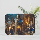 Steampunk Victoriaans Gothic Scientists Lab Lanter Kaart (Staand voorkant)