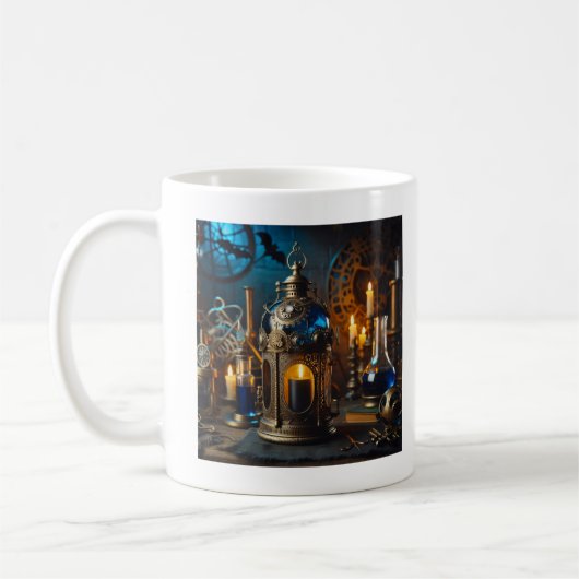 Steampunk Victoriaans Gothic Scientists Lab Lanter Koffiemok (Links)