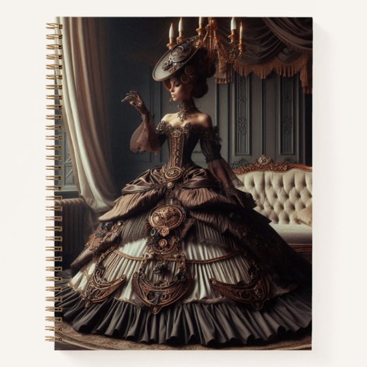 Steampunk  Victoriaans Grey Lady Notitieboek (Voorkant)
