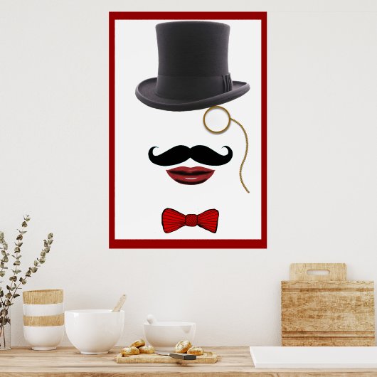 steampunk Victoriaans heer man abstract poster (Keuken)