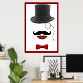 steampunk Victoriaans heer man abstract poster (Thuiskantoor)