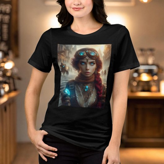 Steampunk Victoriaans Industrial Lady Adventuress Tri-Blend Shirt