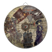 Steampunk Victoriaans industriële dystopiale Vinta Dartbord (Voorkant)