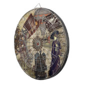 Steampunk Victoriaans industriële dystopiale Vinta Dartbord (Voorkant Rechts)