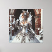 Steampunk Victoriaans Industriële Winter Ice Queen Canvas Afdruk (Voorkant)