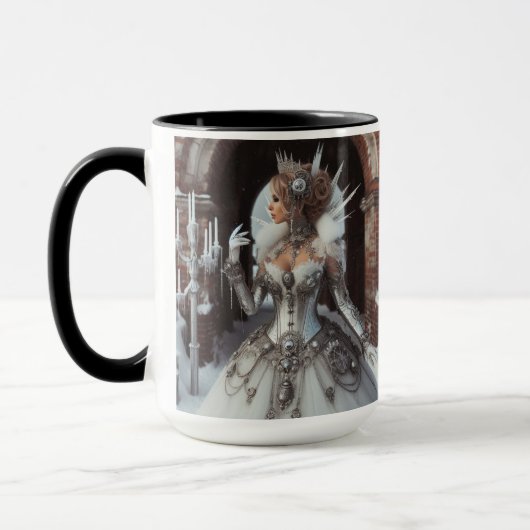 Steampunk Victoriaans Industriële Winter Ice Queen Mok (Links)