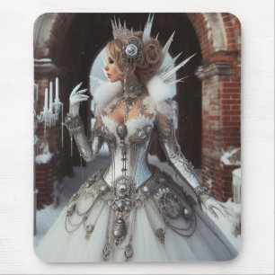 Steampunk Victoriaans Industriële Winter Ice Queen Muismat