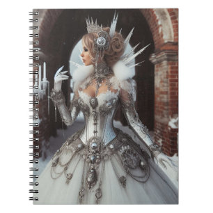 Steampunk Victoriaans Industriële Winter Ice Queen Notitieboek