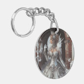 Steampunk Victoriaans Industriële Winter Ice Queen Sleutelhanger (Voorkant Links)