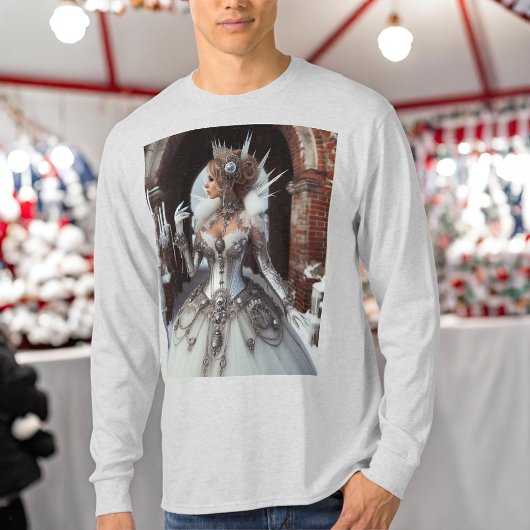 Steampunk Victoriaans Industriële Winter Ice Queen T-shirt