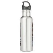 Steampunk Victoriaans Industriële Winter Ice Queen Waterfles (Achterkant)