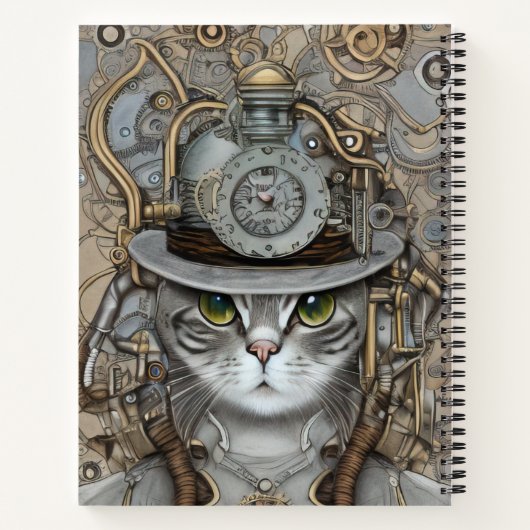  Steampunk Victoriaans kat Notitieboek (Achterkant)