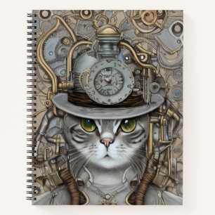 Steampunk Victoriaans kat Notitieboek