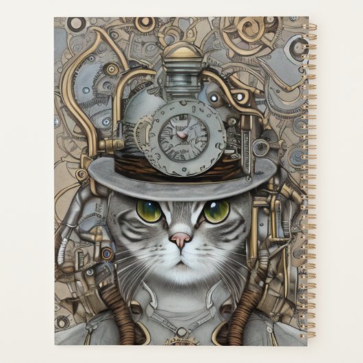  Steampunk Victoriaans kat Planner (Achterkant)
