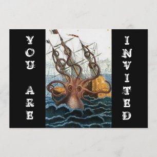 Steampunk  Victoriaans   Kraken Octopus Kaart