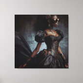 Steampunk  Victoriaans Lady Black Raven Canvas Afdruk (Voorkant)