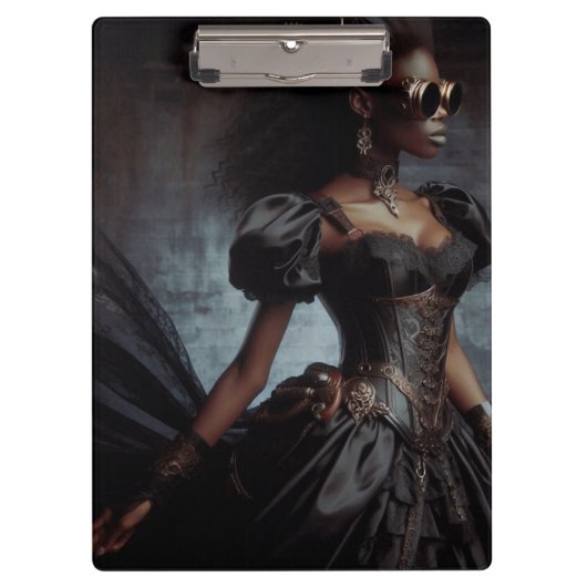 Steampunk  Victoriaans Lady Black Raven Klembord (Voorkant)