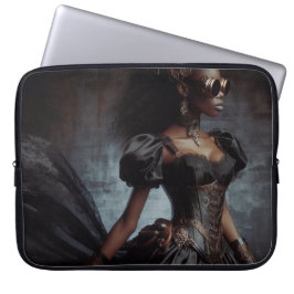 Steampunk  Victoriaans Lady Black Raven Laptop Sleeve