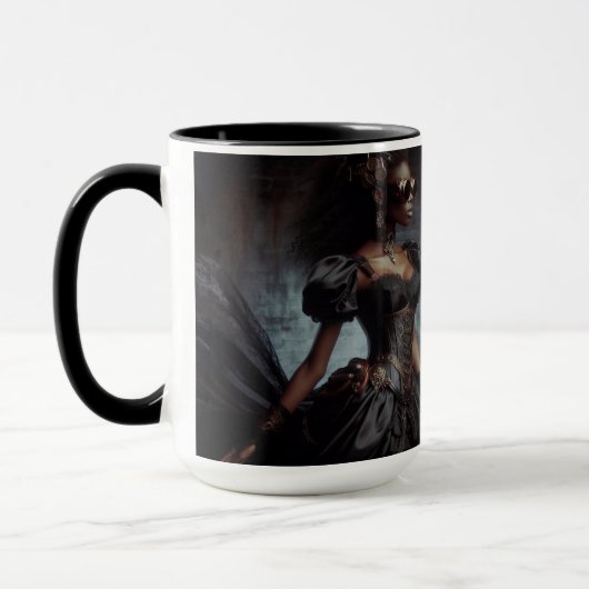 Steampunk  Victoriaans Lady Black Raven Mok (Links)