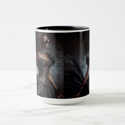 Steampunk Victoriaans Lady Black Raven Mok (Midden)