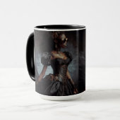 Steampunk  Victoriaans Lady Black Raven Mok (Voorkant links)