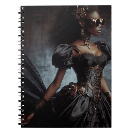Steampunk  Victoriaans Lady Black Raven Notitieboek (Voorkant)