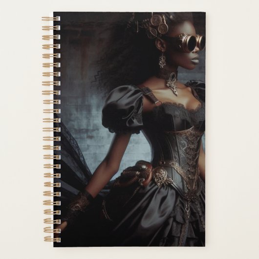 Steampunk  Victoriaans Lady Black Raven Planner (Voorkant)