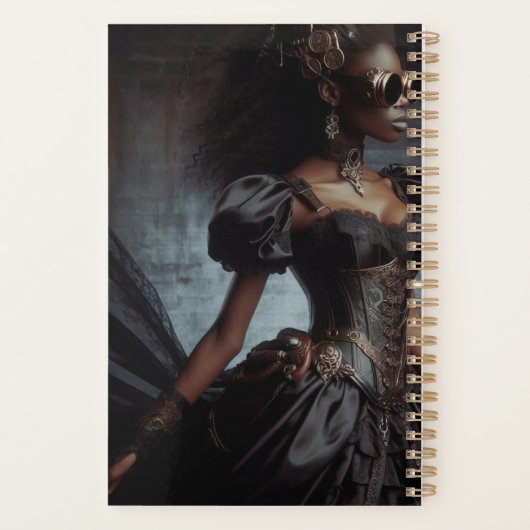Steampunk  Victoriaans Lady Black Raven Planner (Achterkant)