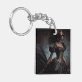 Steampunk  Victoriaans Lady Black Raven Sleutelhanger (Voorkant Links)