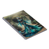 Steampunk  Victoriaans Lady Blauwgroen Zeemeermin Notitieboek (Rechterzijde)