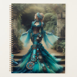 Steampunk  Victoriaans Lady Blauwgroen Zeemeermin Planner
