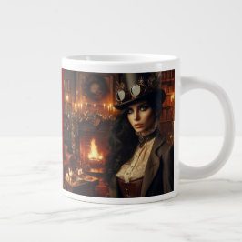 Steampunk Victoriaans Lady Christmas Red Grote Koffiekop