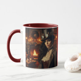 Steampunk Victoriaans Lady Christmas Red Mok