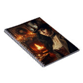 Steampunk  Victoriaans Lady Christmas Red Notitieboek (Rechterzijde)
