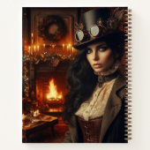 Steampunk  Victoriaans Lady Christmas Red Notitieboek (Achterkant)
