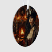 Steampunk  Victoriaans Lady Christmas Red Ornament (voorkant)