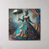 Steampunk  Victoriaans Lady Circus Performer Canvas Afdruk (Voorkant)