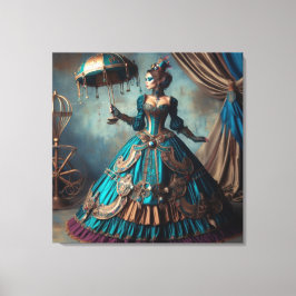 Steampunk  Victoriaans Lady Circus Performer Canvas Afdruk