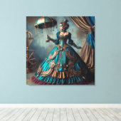 Steampunk  Victoriaans Lady Circus Performer Canvas Afdruk (Insitu (Houten vloer))