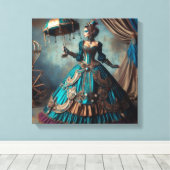 Steampunk  Victoriaans Lady Circus Performer Canvas Afdruk (Insitu (Houten vloer))