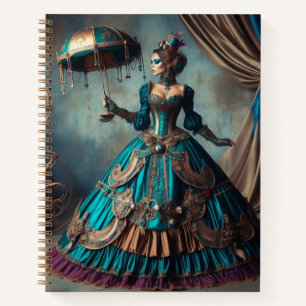Steampunk Victoriaans Lady Circus Performer Notitieboek