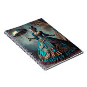 Steampunk  Victoriaans Lady Circus Performer Notitieboek (Rechterzijde)
