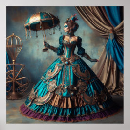 Steampunk  Victoriaans Lady Circus Performer Poster