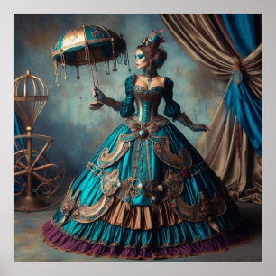 Steampunk Victoriaans Lady Circus Performer Poster