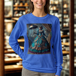 Steampunk  Victoriaans Lady Circus Performer T-shirt