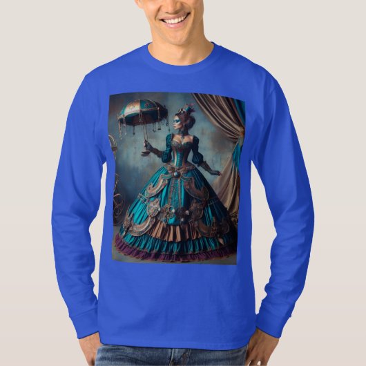 Steampunk  Victoriaans Lady Circus Performer T-shirt (Voorkant)