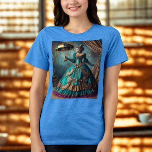 Steampunk  Victoriaans Lady Circus Performer Tri-Blend Shirt