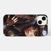 Steampunk Victoriaans Lady Dark Rider iPhone Hoesje (Achterkant horizontaal)